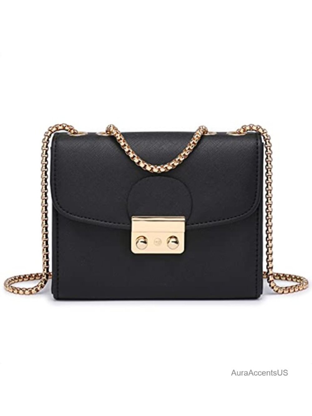 Small Crossbody Bag Evening Clutch Purse with Double Chain Strap Pu Vegan